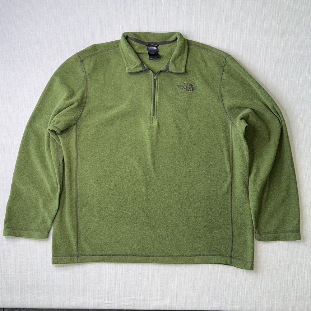 The North Face Never Stop Exploring Olive Green Quarter-Zip Fleece Pullover